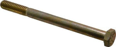 Value Collection - 5/16-18 UNC, 3-3/4" Length Under Head Hex Head Cap Screw - Partially Threaded, Grade 8 Alloy Steel, Zinc Yellow Dichromate Finish, 1/2" Hex - Eagle Tool & Supply
