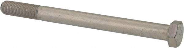 Made in USA - 3/8-24 UNF, 4-1/2" Length Under Head Hex Head Cap Screw - Partially Threaded, Grade 5 Steel, Zinc-Plated Finish, 9/16" Hex - Eagle Tool & Supply
