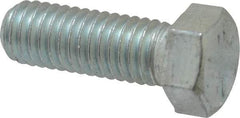 Made in USA - 7/16-14 UNC, 1-1/4" Length Under Head Hex Head Cap Screw - Fully Threaded, Grade 5 Steel, Zinc-Plated Finish, 5/8" Hex - Eagle Tool & Supply
