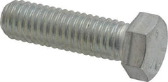 Made in USA - 7/16-14 UNC, 1-1/2" Length Under Head Hex Head Cap Screw - Partially Threaded, Grade 5 Steel, Zinc-Plated Finish, 5/8" Hex - Eagle Tool & Supply
