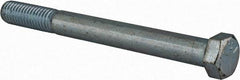 Made in USA - 7/16-14 UNC, 4-1/2" Length Under Head Hex Head Cap Screw - Partially Threaded, Grade 5 Steel, Zinc-Plated Finish, 5/8" Hex - Eagle Tool & Supply