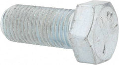 Made in USA - 7/16-20 UNF, 1" Length Under Head Hex Head Cap Screw - Fully Threaded, Grade 5 Steel, Zinc-Plated Finish, 5/8" Hex - Eagle Tool & Supply