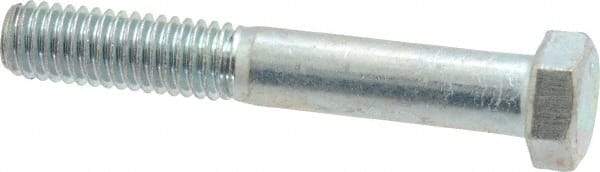 Value Collection - 3/8-16 UNC, 2-1/2" Length Under Head Hex Head Cap Screw - Partially Threaded, Grade 2 Steel, Zinc-Plated Finish, 9/16" Hex - Eagle Tool & Supply