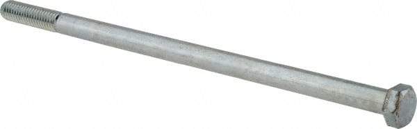 Value Collection - 3/8-16 UNC, 8" Length Under Head Hex Head Cap Screw - Grade 2 Steel, Zinc-Plated Finish, 9/16" Hex - Eagle Tool & Supply