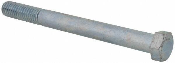 Value Collection - 7/16-14 UNC, 4-1/2" Length Under Head Hex Head Cap Screw - Partially Threaded, Grade 2 Steel, Zinc-Plated Finish, 5/8" Hex - Eagle Tool & Supply