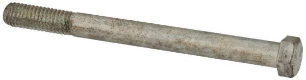 Value Collection - 7/16-14 UNC, 5" Length Under Head Hex Head Cap Screw - Partially Threaded, Grade 2 Steel, Zinc-Plated Finish, 5/8" Hex - Eagle Tool & Supply