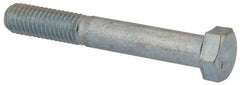 Value Collection - 1/2-13 UNC, 3-1/2" Length Under Head Hex Head Cap Screw - Partially Threaded, Grade 2 Steel, Zinc-Plated Finish, 3/4" Hex - Eagle Tool & Supply
