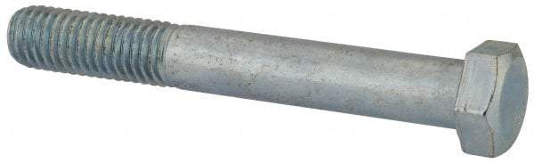 Value Collection - 1/2-13 UNC, 3-3/4" Length Under Head Hex Head Cap Screw - Partially Threaded, Grade 2 Steel, Zinc-Plated Finish, 3/4" Hex - Eagle Tool & Supply