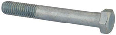 Value Collection - 1/2-13 UNC, 3-3/4" Length Under Head Hex Head Cap Screw - Partially Threaded, Grade 2 Steel, Zinc-Plated Finish, 3/4" Hex - Eagle Tool & Supply