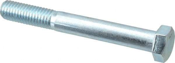 Value Collection - 1/2-13 UNC, 4" Length Under Head Hex Head Cap Screw - Partially Threaded, Grade 2 Steel, Zinc-Plated Finish, 3/4" Hex - Eagle Tool & Supply