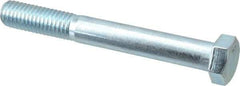 Value Collection - 1/2-13 UNC, 4" Length Under Head Hex Head Cap Screw - Partially Threaded, Grade 2 Steel, Zinc-Plated Finish, 3/4" Hex - Eagle Tool & Supply