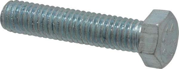 Value Collection - 3/8-16 UNC, 1-3/4" Length Under Head Hex Head Cap Screw - Fully Threaded, Grade 2 Steel, Zinc-Plated Finish, 9/16" Hex - Eagle Tool & Supply