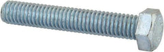 Value Collection - 3/8-16 UNC, 2-1/4" Length Under Head Hex Head Cap Screw - Fully Threaded, Grade 2 Steel, Zinc-Plated Finish, 9/16" Hex - Eagle Tool & Supply