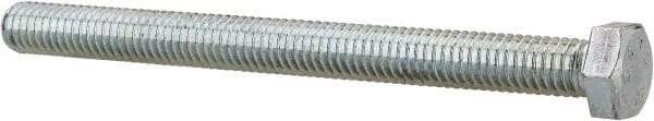 Value Collection - 3/8-16 UNC, 4-1/2" Length Under Head Hex Head Cap Screw - Fully Threaded, Grade 2 Steel, Zinc-Plated Finish, 9/16" Hex - Eagle Tool & Supply