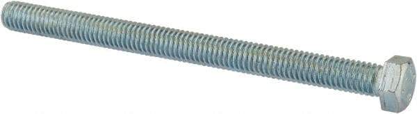 Value Collection - 3/8-16 UNC, 5" Length Under Head Hex Head Cap Screw - Fully Threaded, Grade 2 Steel, Zinc-Plated Finish, 9/16" Hex - Eagle Tool & Supply