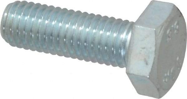 Value Collection - M10x1.50mm Metric Coarse, 30mm Length Under Head Hex Head Cap Screw - Fully Threaded, Grade 8.8 Steel, Zinc-Plated Finish, 17mm Hex - Eagle Tool & Supply