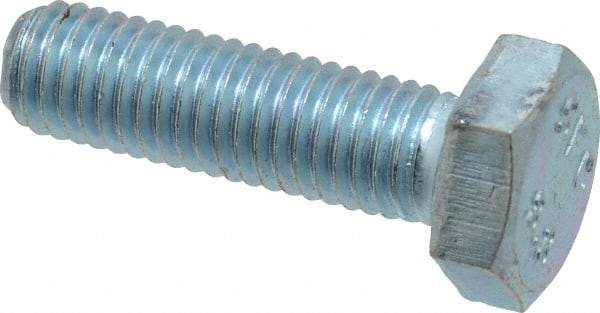 Value Collection - M10x1.50mm Metric Coarse, 35mm Length Under Head Hex Head Cap Screw - Fully Threaded, Grade 8.8 Steel, Zinc-Plated Finish, 17mm Hex - Eagle Tool & Supply