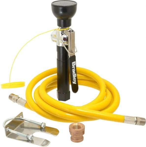 Bradley - Plumbed Drench Hoses Mount: Wall Style: Single Spray Head - Eagle Tool & Supply