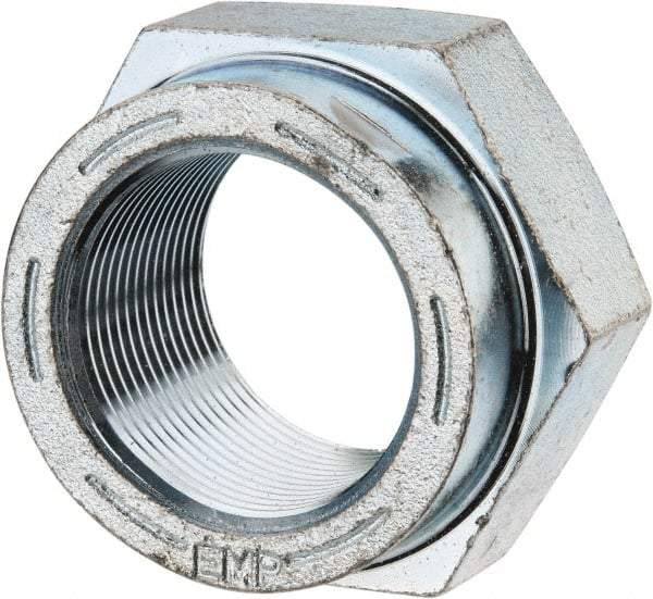 Value Collection - 1-1/2 - 12 UNF Grade C Hex Lock Nut with Distorted Thread - 2-1/4" Width Across Flats, 1-5/16" High, Cadmium Clear-Plated Finish - Eagle Tool & Supply