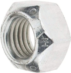 Value Collection - 7/8-9 UNC Grade C Hex Lock Nut with Distorted Thread - 1-5/16" Width Across Flats, 49/64" High, Cadmium Clear-Plated Finish - Eagle Tool & Supply