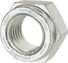 Value Collection - 1-1/8 - 7 UNC Grade C Hex Lock Nut with Distorted Thread - 1-11/16" Width Across Flats, 1" High, Cadmium Clear-Plated Finish - Eagle Tool & Supply