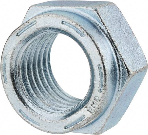 Value Collection - 1-1/4 - 7 UNC Grade C Hex Lock Nut with Distorted Thread - 1-7/8" Width Across Flats, 1-3/32" High, Cadmium Clear-Plated Finish - Eagle Tool & Supply