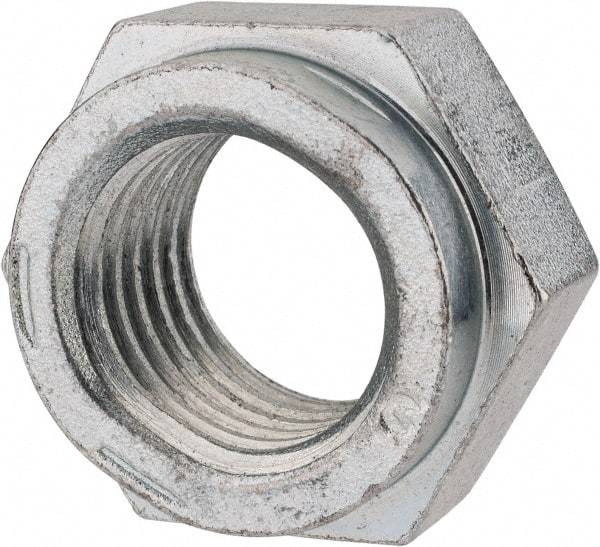 Value Collection - 1-3/8 - 6 UNC Grade C Hex Lock Nut with Distorted Thread - 2-1/16" Width Across Flats, 1-13/64" High, Cadmium Clear-Plated Finish - Eagle Tool & Supply