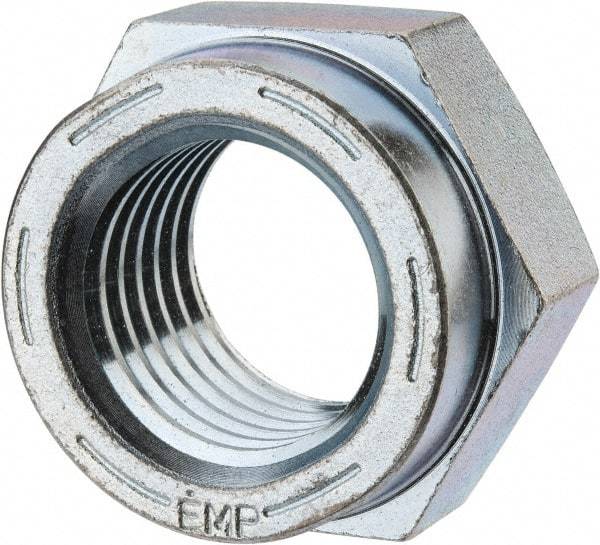 Value Collection - 2 - 4-1/2 UNC Grade C Hex Lock Nut with Distorted Thread - 3" Width Across Flats, Cadmium Clear-Plated Finish - Eagle Tool & Supply