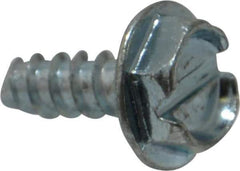 Value Collection - #6 Hex Washer Head Slotted Sheet Metal Screw - Steel, 3/8" Length Under Head, Grade 2 - Eagle Tool & Supply