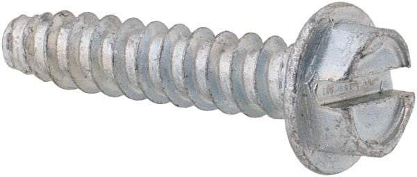 Value Collection - #8 Hex Washer Head Slotted Sheet Metal Screw - Steel, 3/4" Length Under Head, Grade 2 - Eagle Tool & Supply