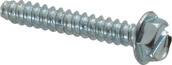 Value Collection - #8 Hex Washer Head Slotted Sheet Metal Screw - Steel, 1" Length Under Head, Grade 2 - Eagle Tool & Supply