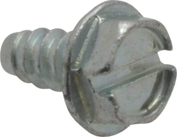 Value Collection - #10 Hex Washer Head Slotted Sheet Metal Screw - Steel, 3/8" Length Under Head, Grade 2 - Eagle Tool & Supply
