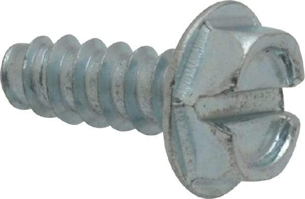 Value Collection - #10 Hex Washer Head Slotted Sheet Metal Screw - Steel, 1/2" Length Under Head, Grade 2 - Eagle Tool & Supply