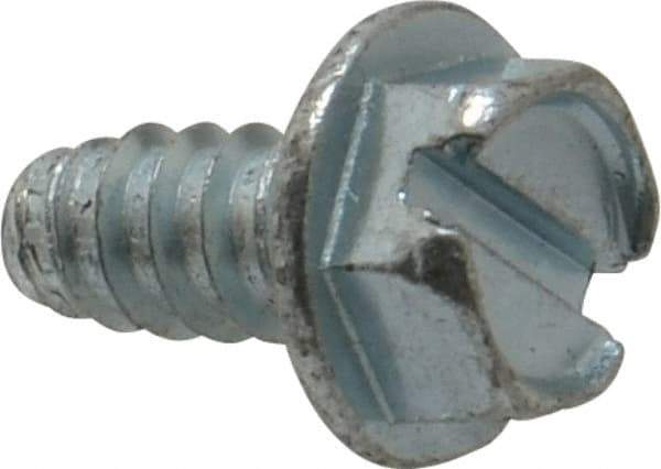 Value Collection - 1/4" Hex Washer Head Slotted Sheet Metal Screw - Steel, 1/2" Length Under Head, Grade 2 - Eagle Tool & Supply