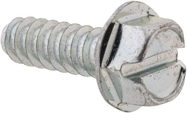 Value Collection - 1/4" Hex Washer Head Slotted Sheet Metal Screw - Steel, 3/4" Length Under Head, Grade 2 - Eagle Tool & Supply