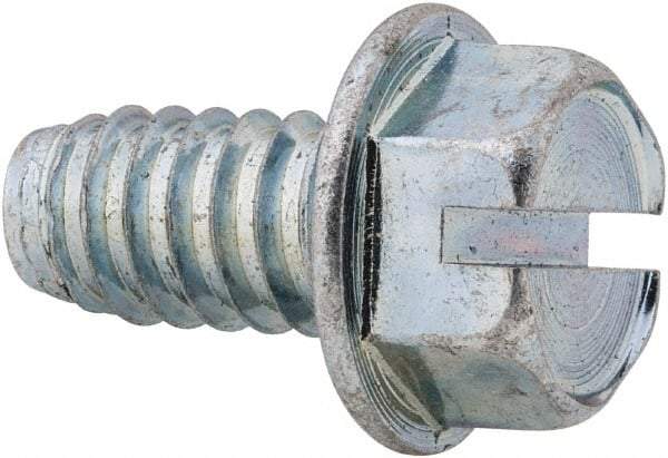 Value Collection - 3/8" Hex Washer Head Slotted Sheet Metal Screw - Steel, 3/4" Length Under Head, Grade 2 - Eagle Tool & Supply