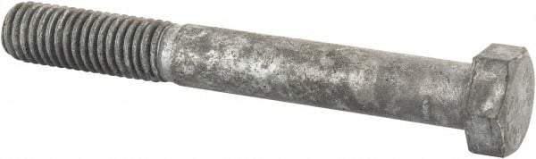 Value Collection - 1/2-13 Thread, 4" Length Under Head, Steel Hex Head Bolt - Hot Dipped Galvanized Coated, 3/4" Hex, UNC Thread, ANSI/ASME B18.2.2 & ASME B18.2.1, Grade 2 - Eagle Tool & Supply