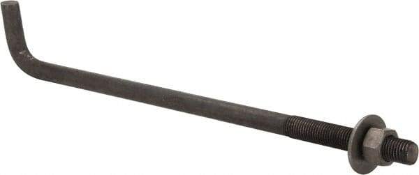 Value Collection - 1-8, 24" OAL Bent Anchor Bolt - Grade 2 Steel - Eagle Tool & Supply