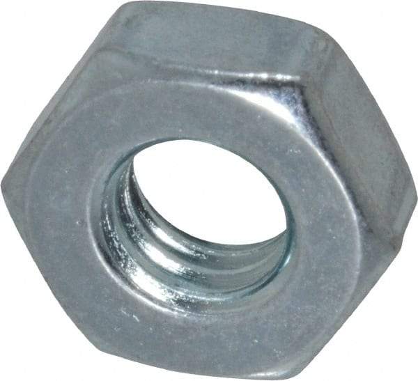 Value Collection - 5/16-18 UNC Steel Right Hand Machine Screw Hex Nut - 9/16" Across Flats, 7/32" High, Zinc Clear Finish - Eagle Tool & Supply