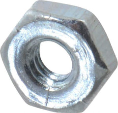 Value Collection - #2-64 UN Steel Right Hand Machine Screw Hex Nut - 3/16" Across Flats, 0.066" High, Zinc-Plated Finish, 2B Class of Fit - Eagle Tool & Supply