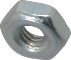 Value Collection - #4-48 UN Steel Right Hand Machine Screw Hex Nut - 1/4" Across Flats, 0.098" High, Zinc-Plated Finish, 2B Class of Fit - Eagle Tool & Supply