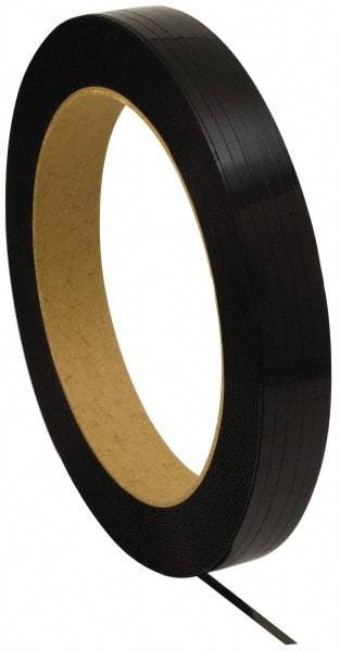 Made in USA - 7,200' Long x 1/2" Wide, Coil Case Plastic Strapping - 500 Lb Capacity, 0.02" Thick - Eagle Tool & Supply