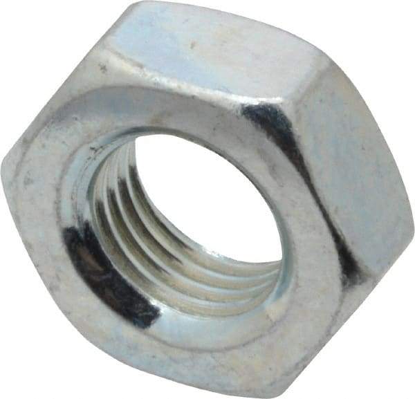 Value Collection - 3/8-24 UN Steel Right Hand Machine Screw Hex Nut - 5/8" Across Flats, 0.257" High, Zinc-Plated Finish, 2B Class of Fit - Eagle Tool & Supply