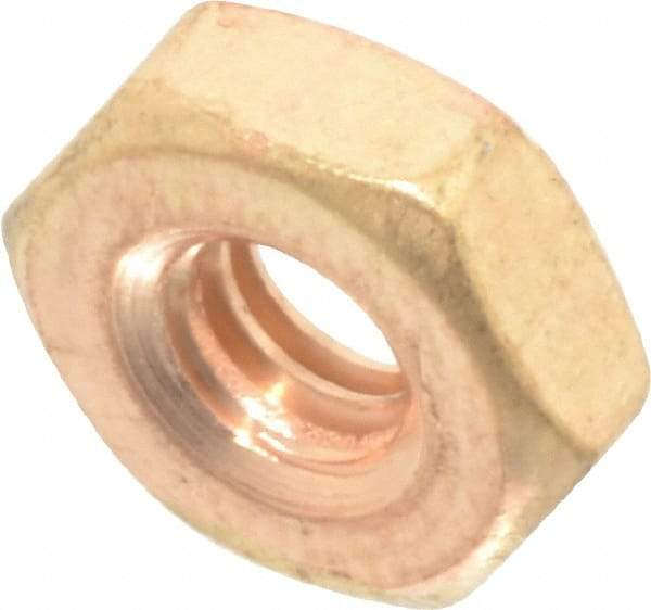 Value Collection - #8-32 UNC Silicon Bronze Right Hand Machine Screw Hex Nut - 11/32" Across Flats, 1/8" High, Uncoated - Eagle Tool & Supply