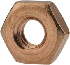 Value Collection - #10-24 UNC Silicon Bronze Right Hand Machine Screw Hex Nut - 3/8" Across Flats, 1/8" High, Uncoated - Eagle Tool & Supply