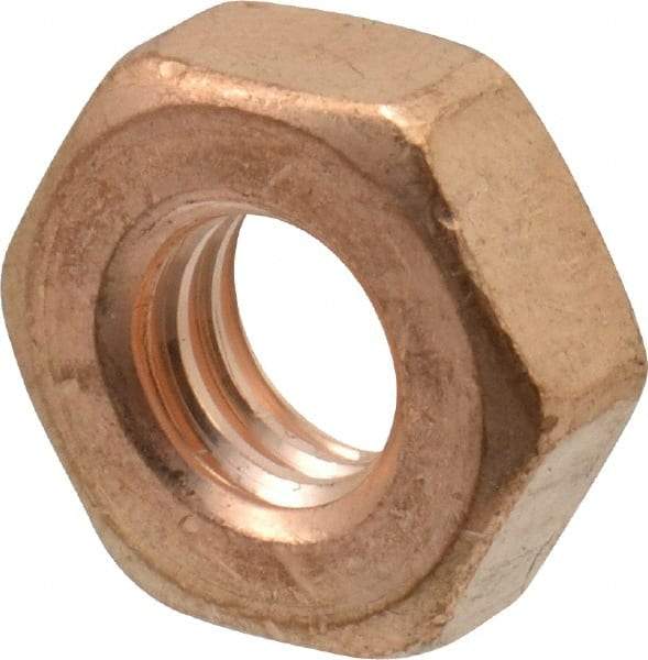 Value Collection - 5/16-18 UNC Silicon Bronze Right Hand Machine Screw Hex Nut - 9/16" Across Flats, 7/32" High, Uncoated - Eagle Tool & Supply