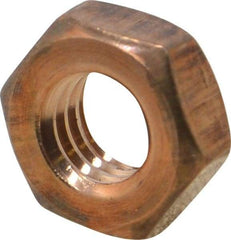 Value Collection - 3/8-16 UNC Silicon Bronze Right Hand Machine Screw Hex Nut - 5/8" Across Flats, 1/4" High, Uncoated - Eagle Tool & Supply