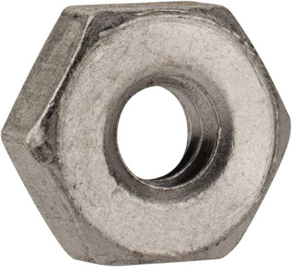 Value Collection - #6-32 UNC Aluminum Right Hand Machine Screw Hex Nut - 5/16" Across Flats, 7/64" High, Uncoated - Eagle Tool & Supply