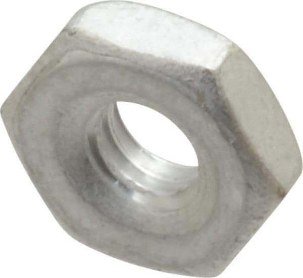 Value Collection - #8-32 UNC Aluminum Right Hand Machine Screw Hex Nut - 11/32" Across Flats, 1/8" High, Uncoated - Eagle Tool & Supply