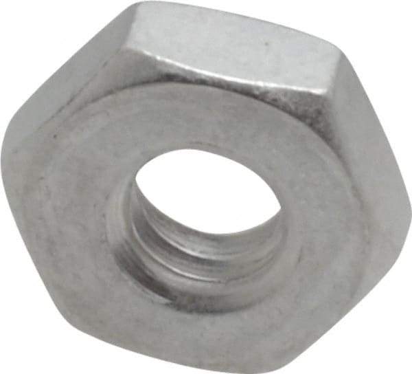 Value Collection - #10-24 UNC Aluminum Right Hand Machine Screw Hex Nut - 3/8" Across Flats, 1/8" High, Uncoated - Eagle Tool & Supply